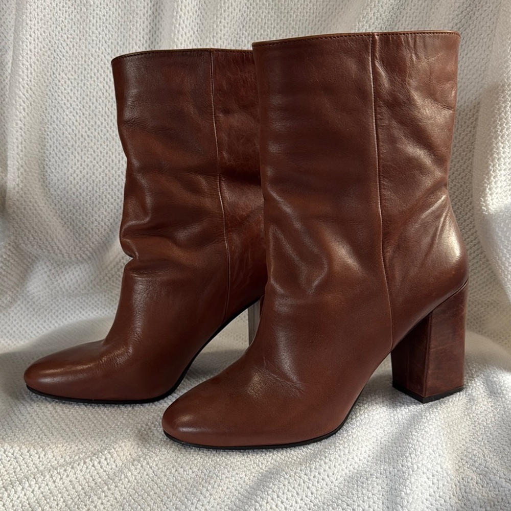 Chic Brown Leather Ankle Boots